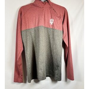 Indiana Hoosiers Women's Asymmetrical Side Zip Athletic Pullover Top Size Large